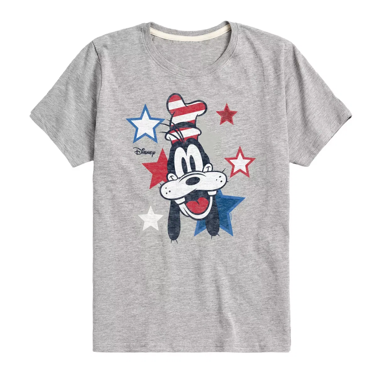 Детская футболка с коротким рукавом с принтом Americana Goofy Disney, Heather Grey