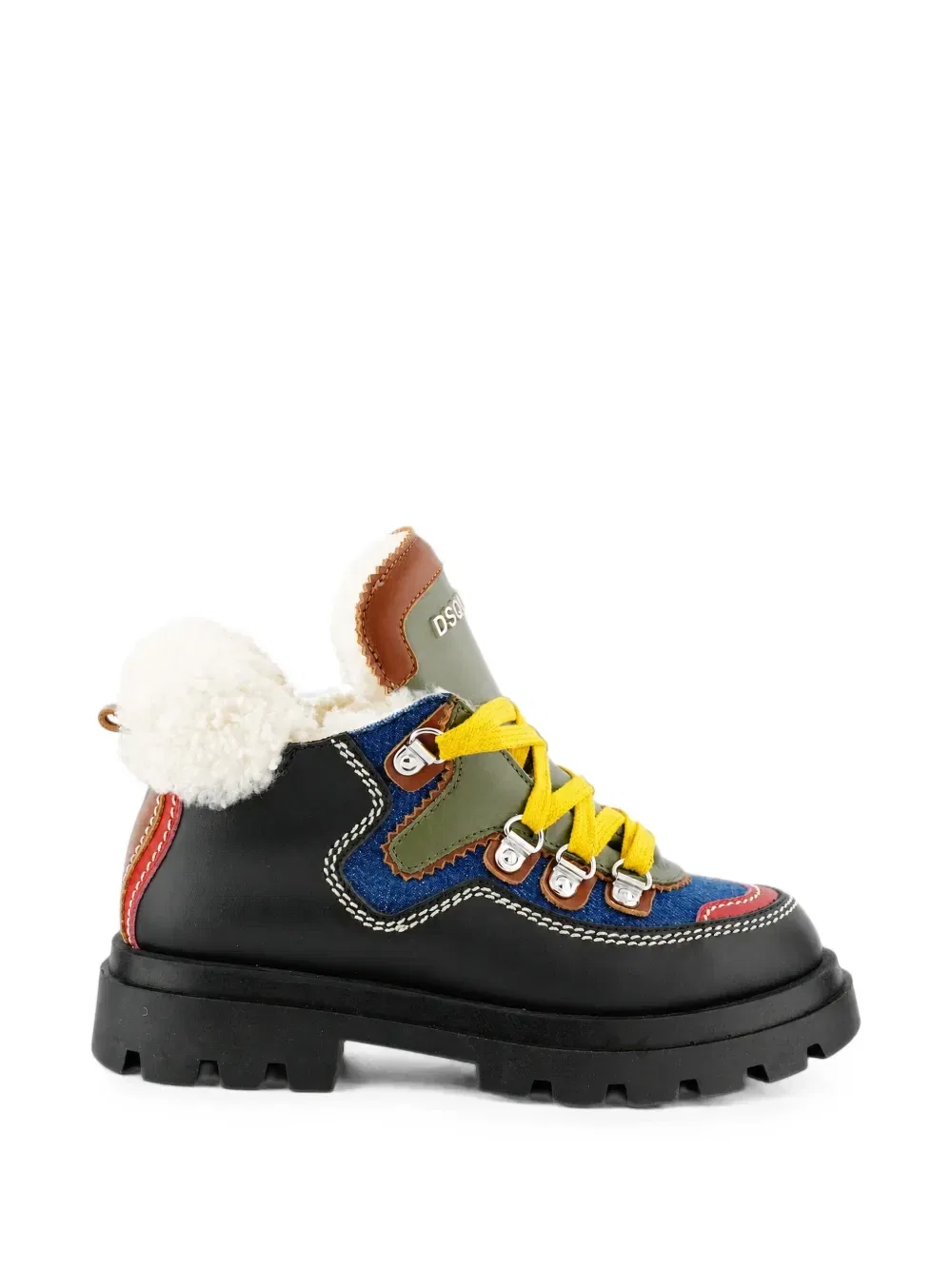 Кроссовки с мехом DSQUARED2 KIDS, черный — фото 2