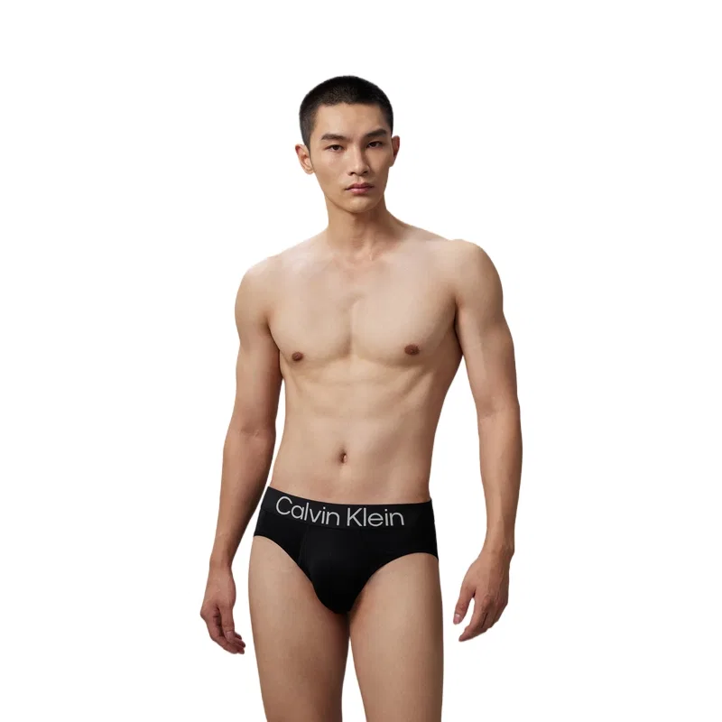 Мужские трусы-слипы с принтом, 3 шт, Calvin Klein, Black Base White Waistband/Blue Waistband/Red Waistband — фото 4