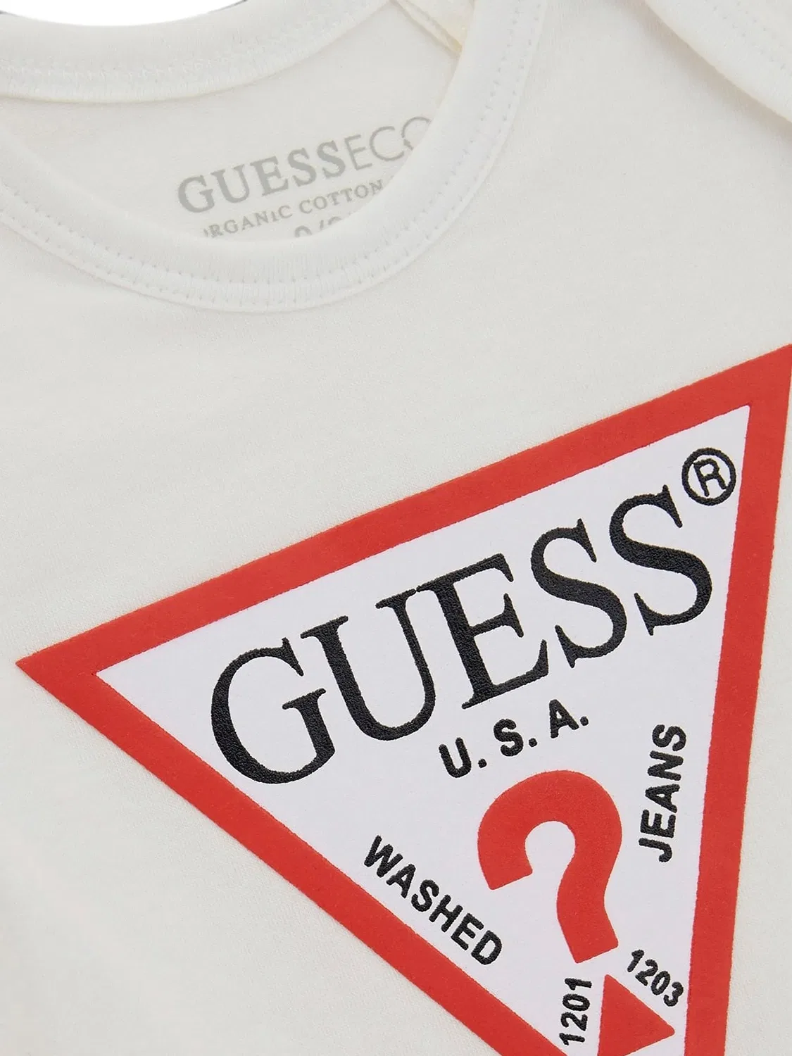 Боди с коротким рукавом и принтом логотипа Guess Kids, белый — фото 3
