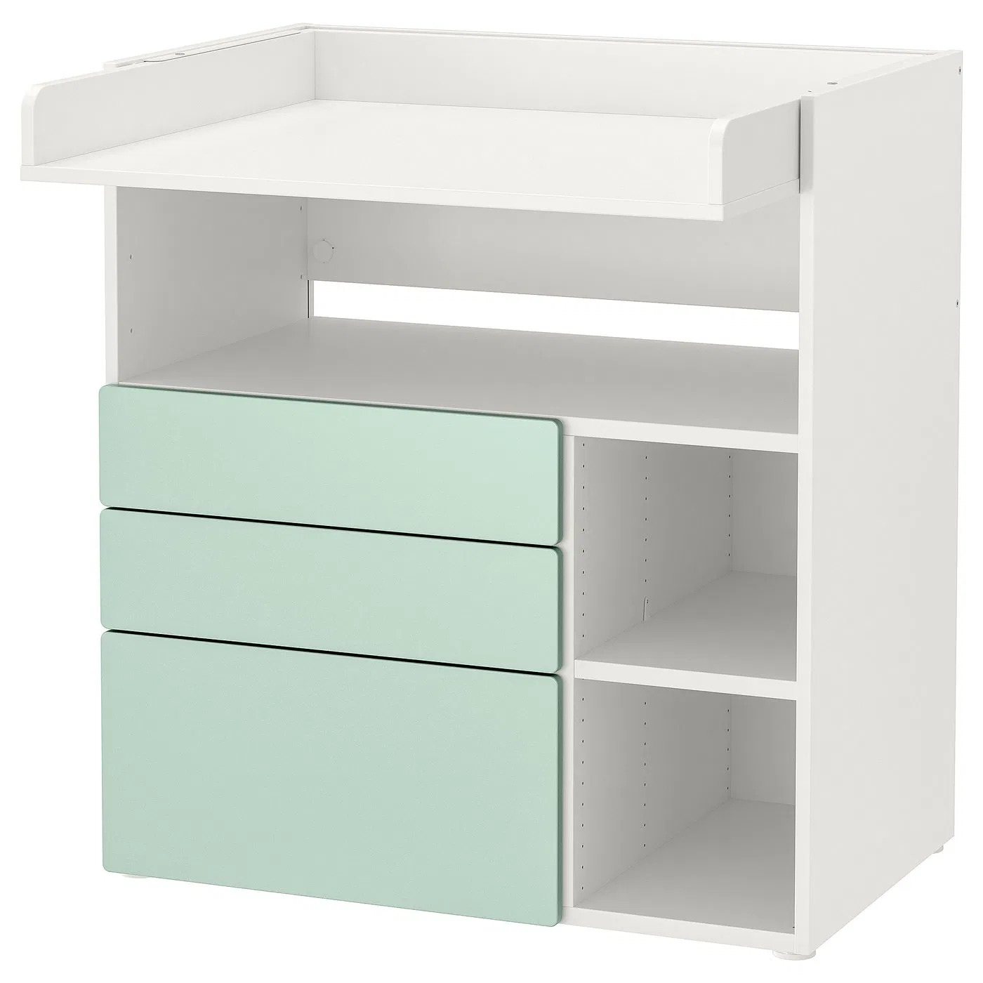IKEA SMÅSTAD Пеленальный столик, белый со светло-зеленым цветом, с 3 ящиками, 90x79x100 см