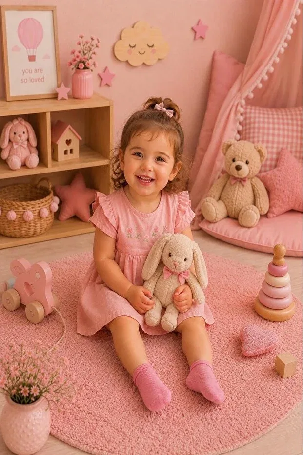 Детские пинетки-носочки из бамбука 3 шт. Lakoren, Pink — фото 2