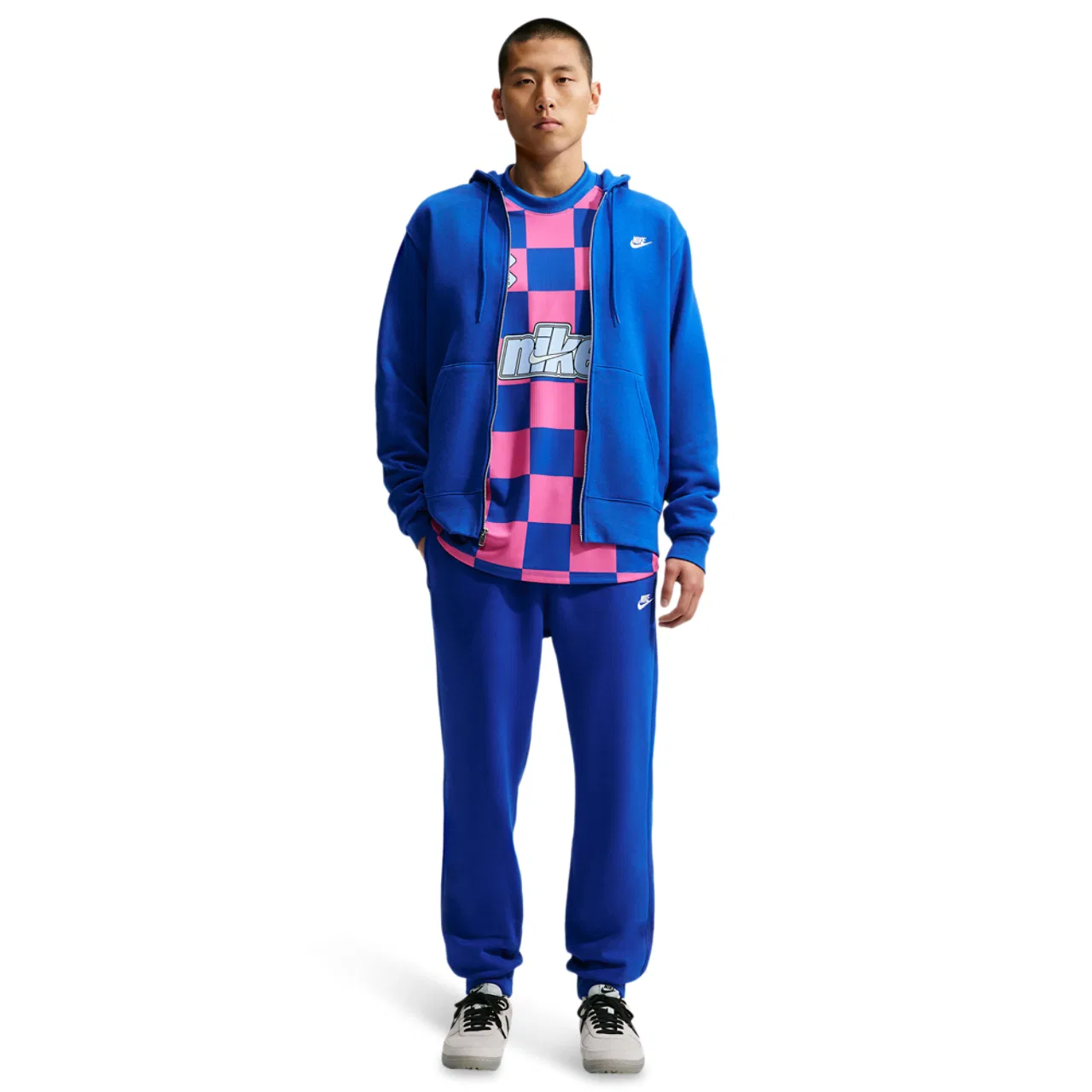 Мужские джоггеры с эластичным поясом и кулиской Nike Club, Old Royal/White — фото 3