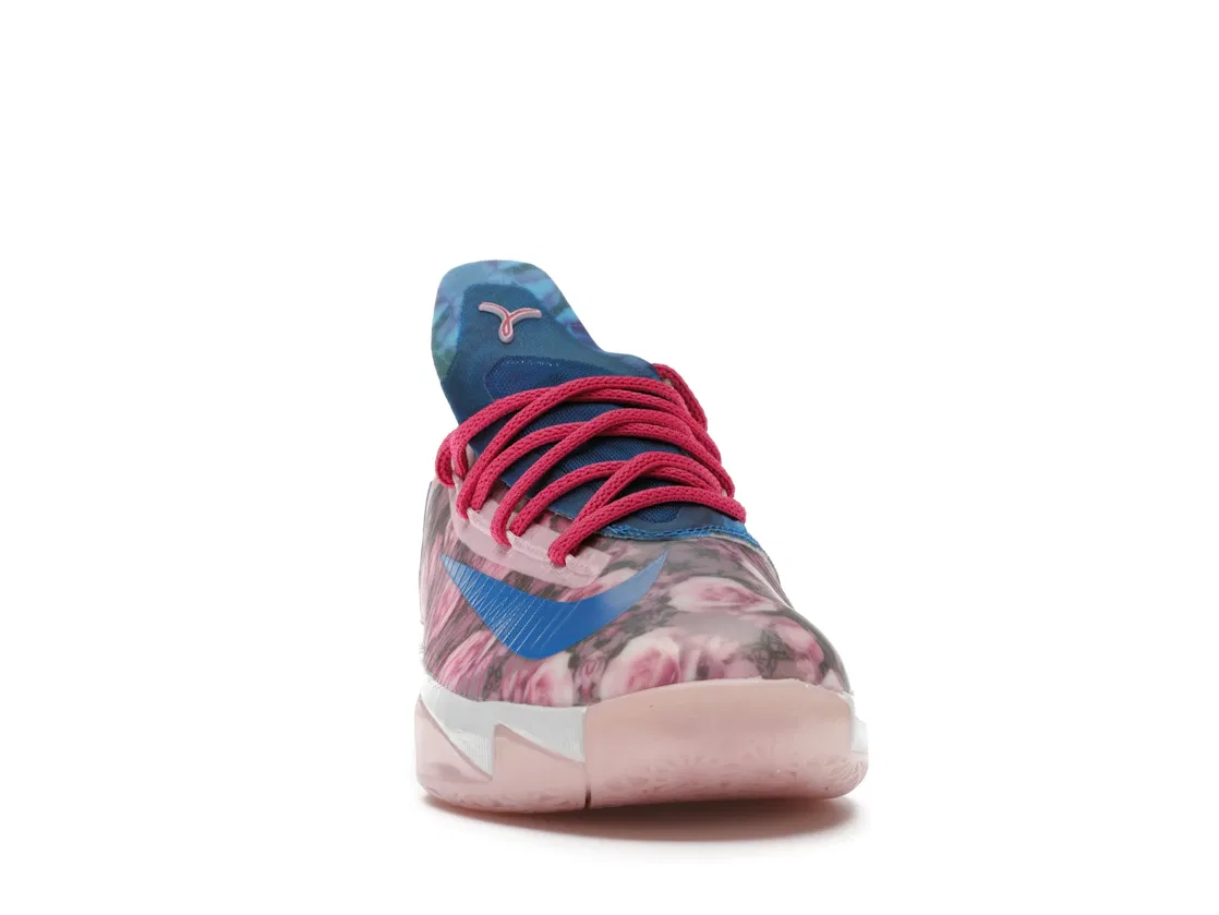 Детские кроссовки для мальчиков с принтом Nike KD VI 6, Light Arctic Pink/Photo Blue-Vivid Pink — фото 2