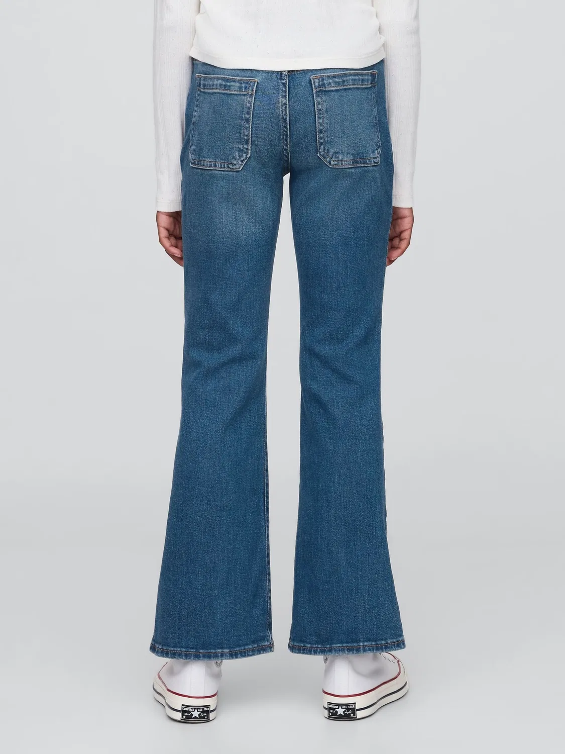 Джинсы клеш Gap 70s High Waisted Flare, синие — фото 2