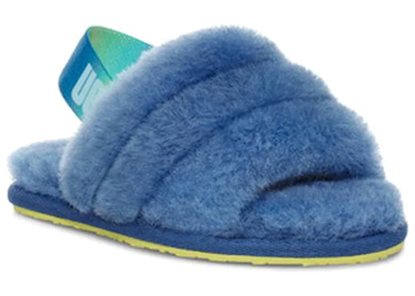 Детские шлепанцы с мехом UGG Fluff Yeah Slide, Mystic Blue Gradient — фото 2