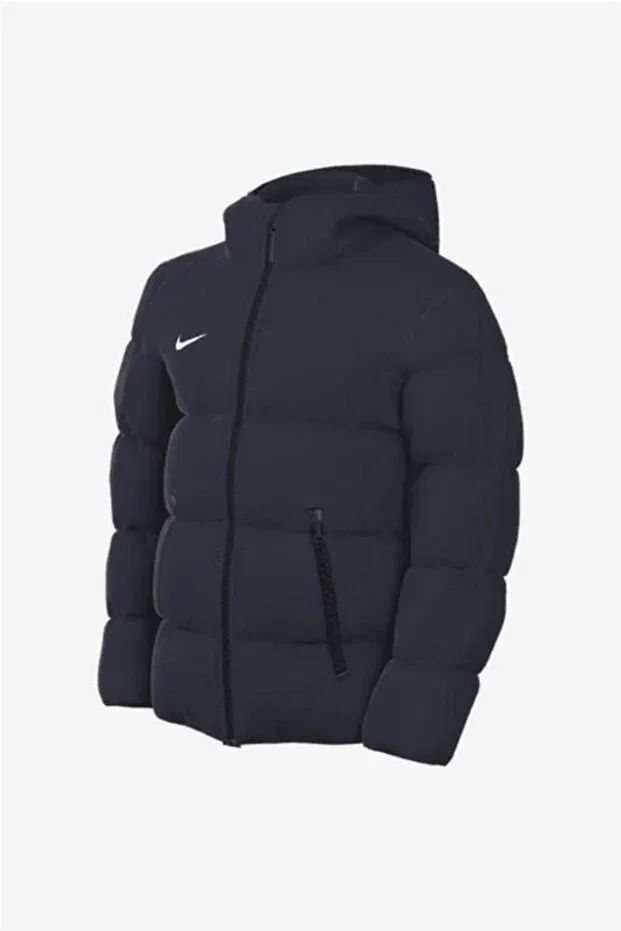 Мужская куртка с высоким воротником из кожзаменителя Nike, Navy Blue