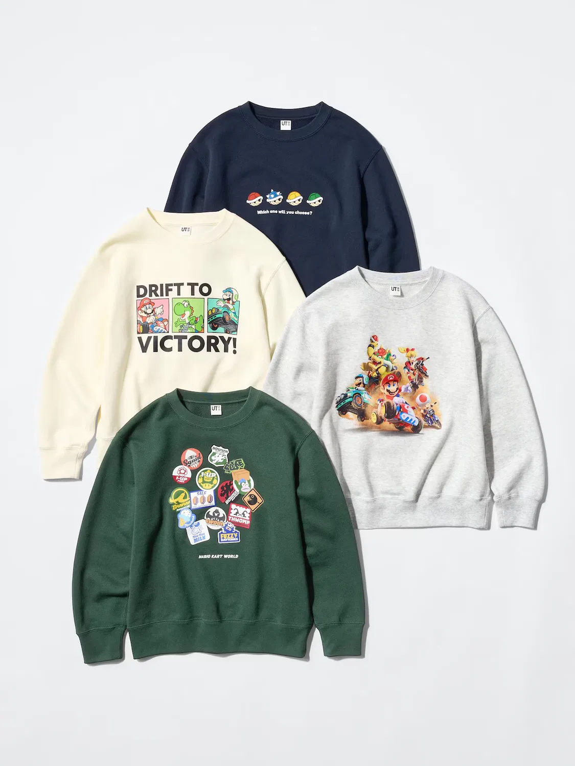 Толстовка Uniqlo, с символикой Mario Kart World, кремовая цветность/кремовый расцветка — фото 3