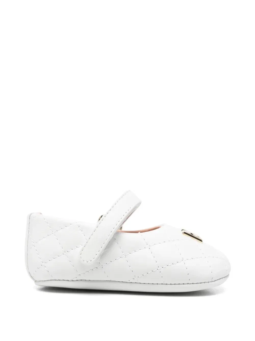 Балетки стеганые с логотипом Dolce & Gabbana Kids, белый