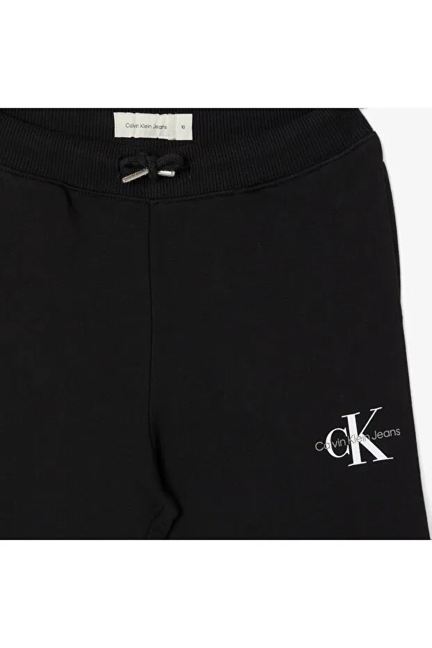 Детские спортивные штаны для девочек с принтом Monogram logo Calvin Klein Jeans, Black — фото 3