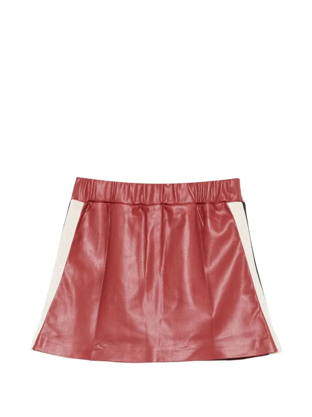 Мини-юбка с логотипом и боковыми полосками Palm Angels Kids, красный — фото 2