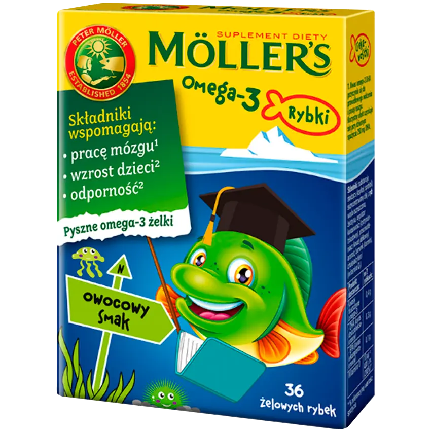 

Möller's Omega-4 Добавка в желе с фруктовым вкусом, 36 шт./уп.