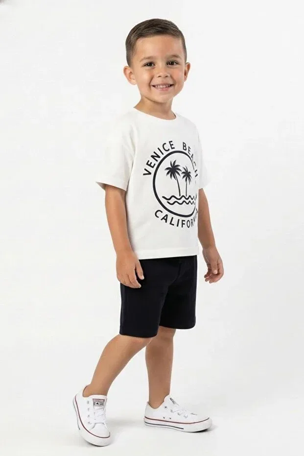 Детская футболка с принтом California Miababy, Navy Blue — фото 2