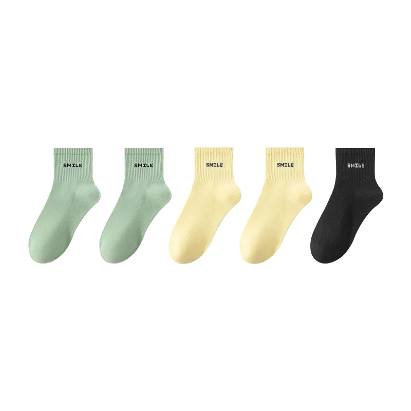Детские носки 5 пар MINISO, Light Yellow Green Black
