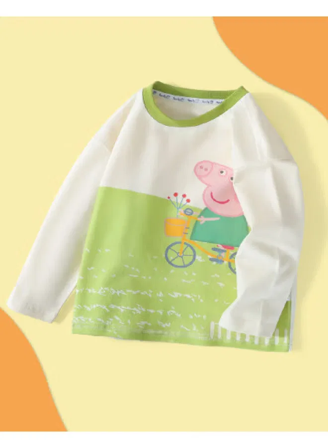 Лонгслив с длинным рукавом для мальчиков Peppa Pig, бежевый