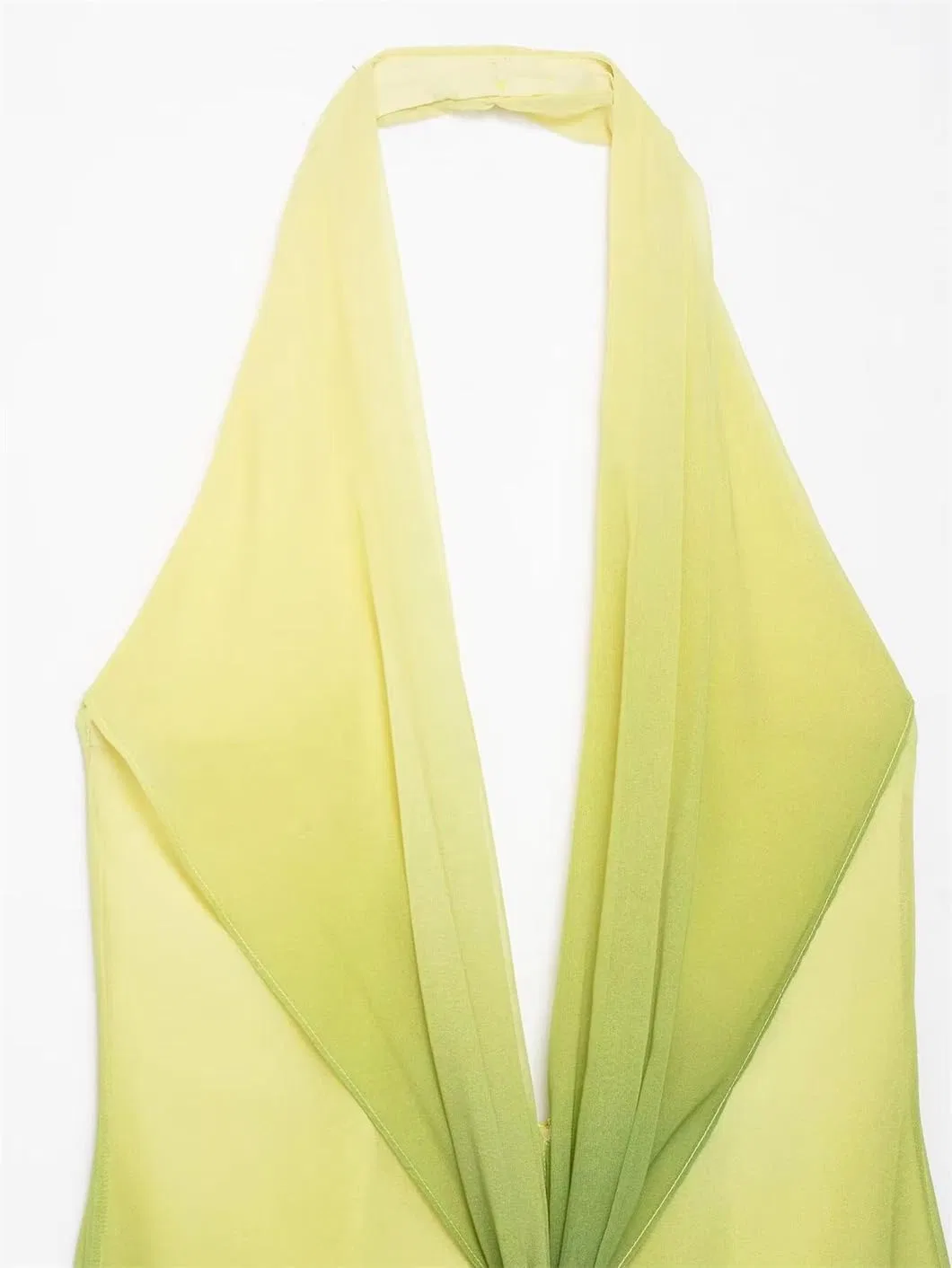 Женское летнее платье с галстуком V-образным вырезом Tie Dye, Green — фото 3