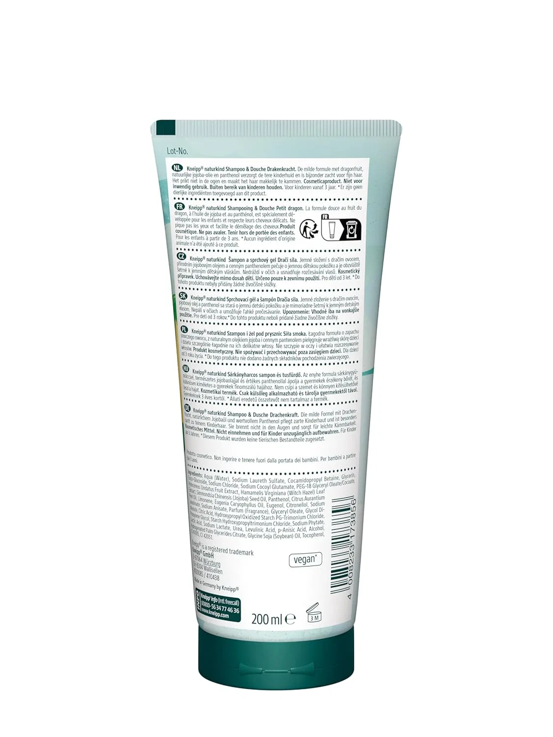 Детский шампунь и гель для душа 2 в 1 Kneipp Dragon Power с ароматом драконьего фрукта, 200 мл — фото 2