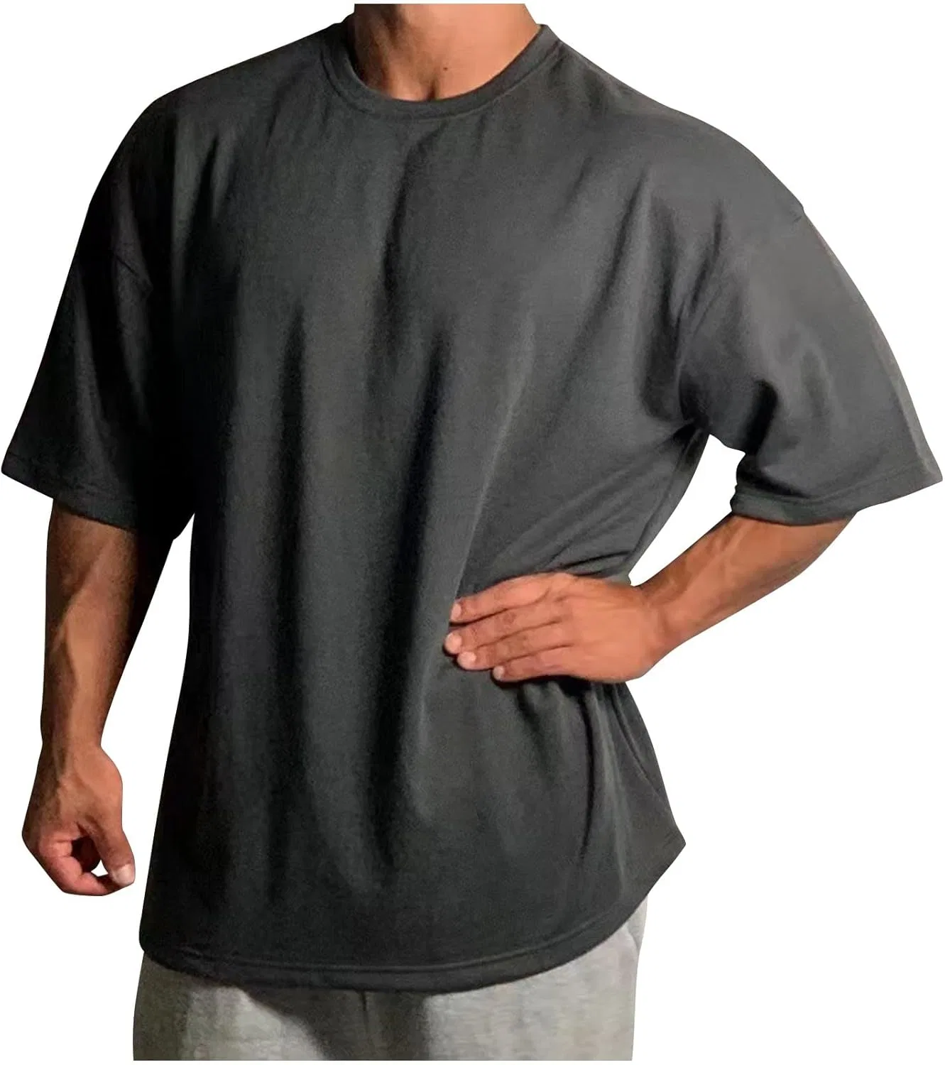 Мужская футболка с круглым вырезом, Dark Gray