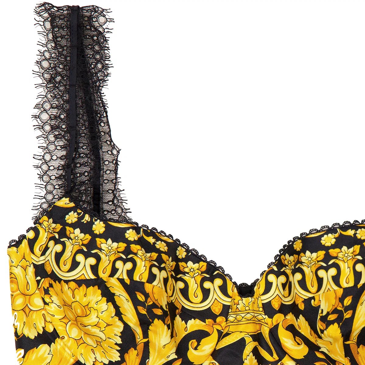 Топ-бралетт с принтом Barocco Versace, Black