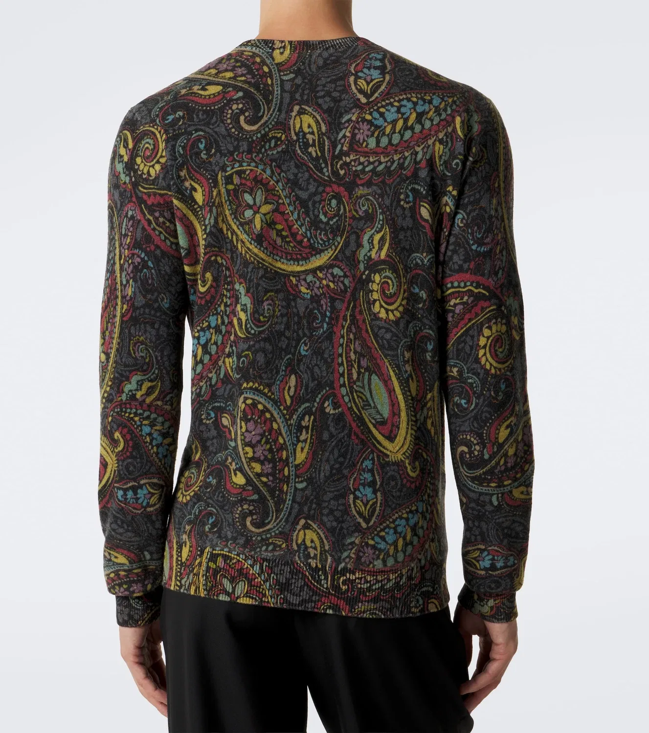 Свитер шерстяной с узором пейсли Etro, мультиколор — фото 4