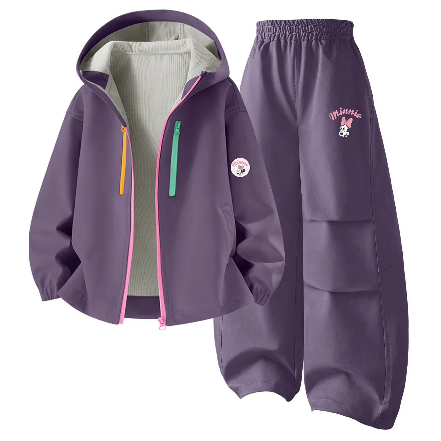 Детский спортивный комплект с капюшоном, ветрозащитный, Disney, Purple — фото 3