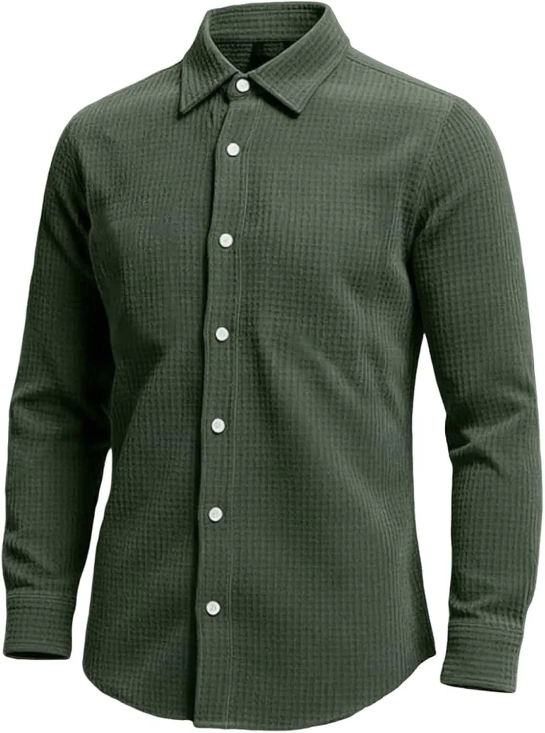 Мужская рубашка с принтом Classic Jacquard Plaid, армейский зелёный