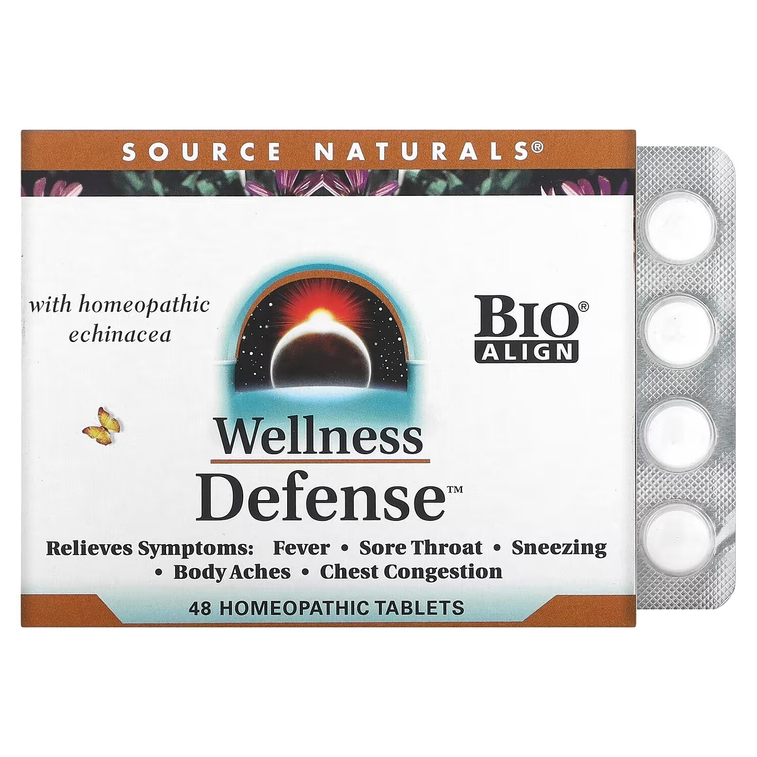 

Source Naturals Wellness Cold & Flu средство против простуды и гриппа, 48 таблеток