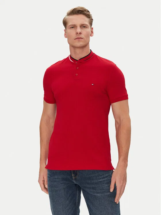 Поло slim fit Mao Tommy Hilfiger, красный