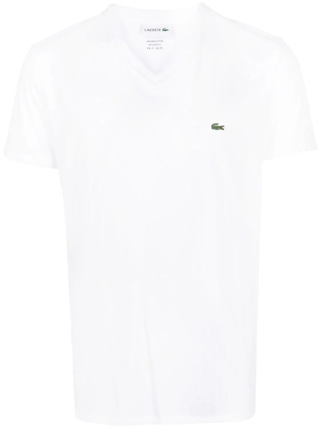 Футболка с V-образным вырезом и логотипом Lacoste, белый