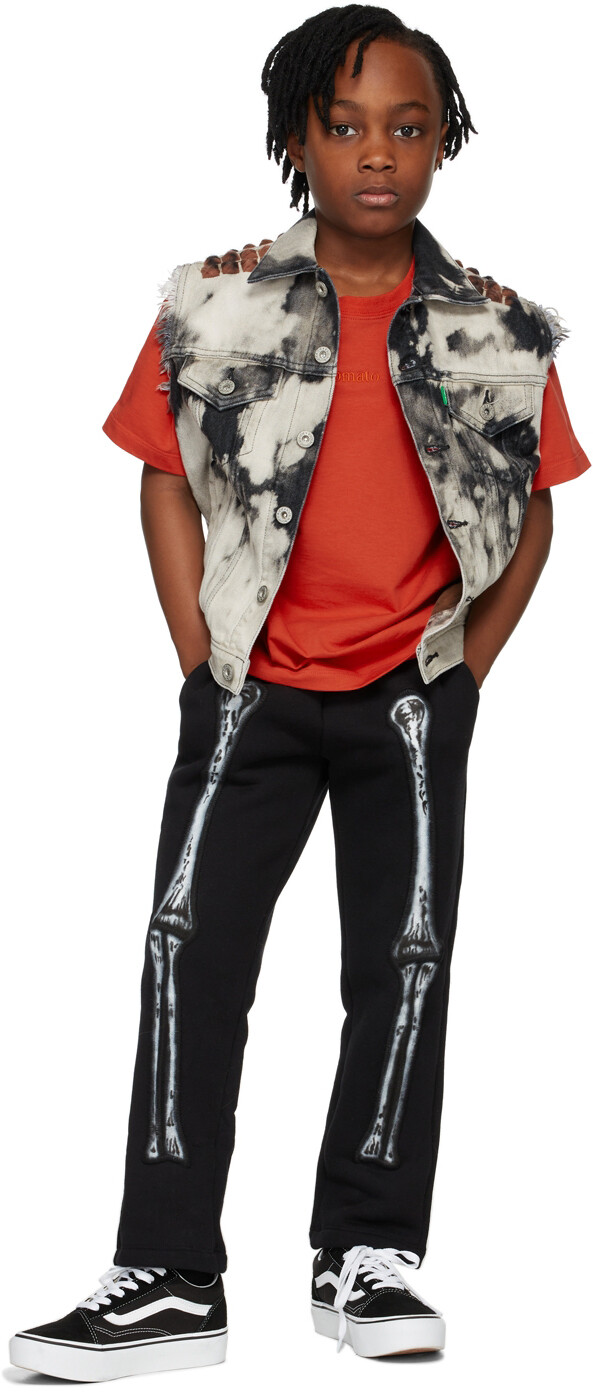 

Жилет в стиле панк Kids Black & Grey Denim Recycle Doublet