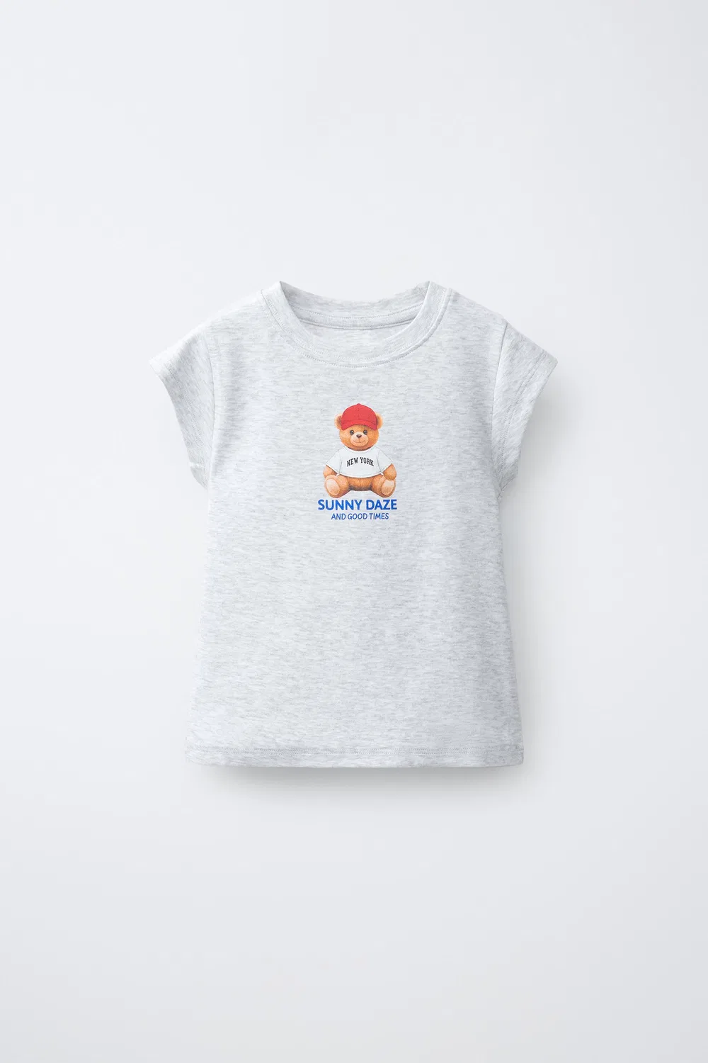 Футболка с животным принтом ZARA, Grey Marl