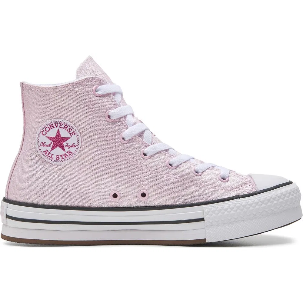 Детские высокие кеды Chuck Taylor All Star Lift Converse, Pink Glitter — фото 2