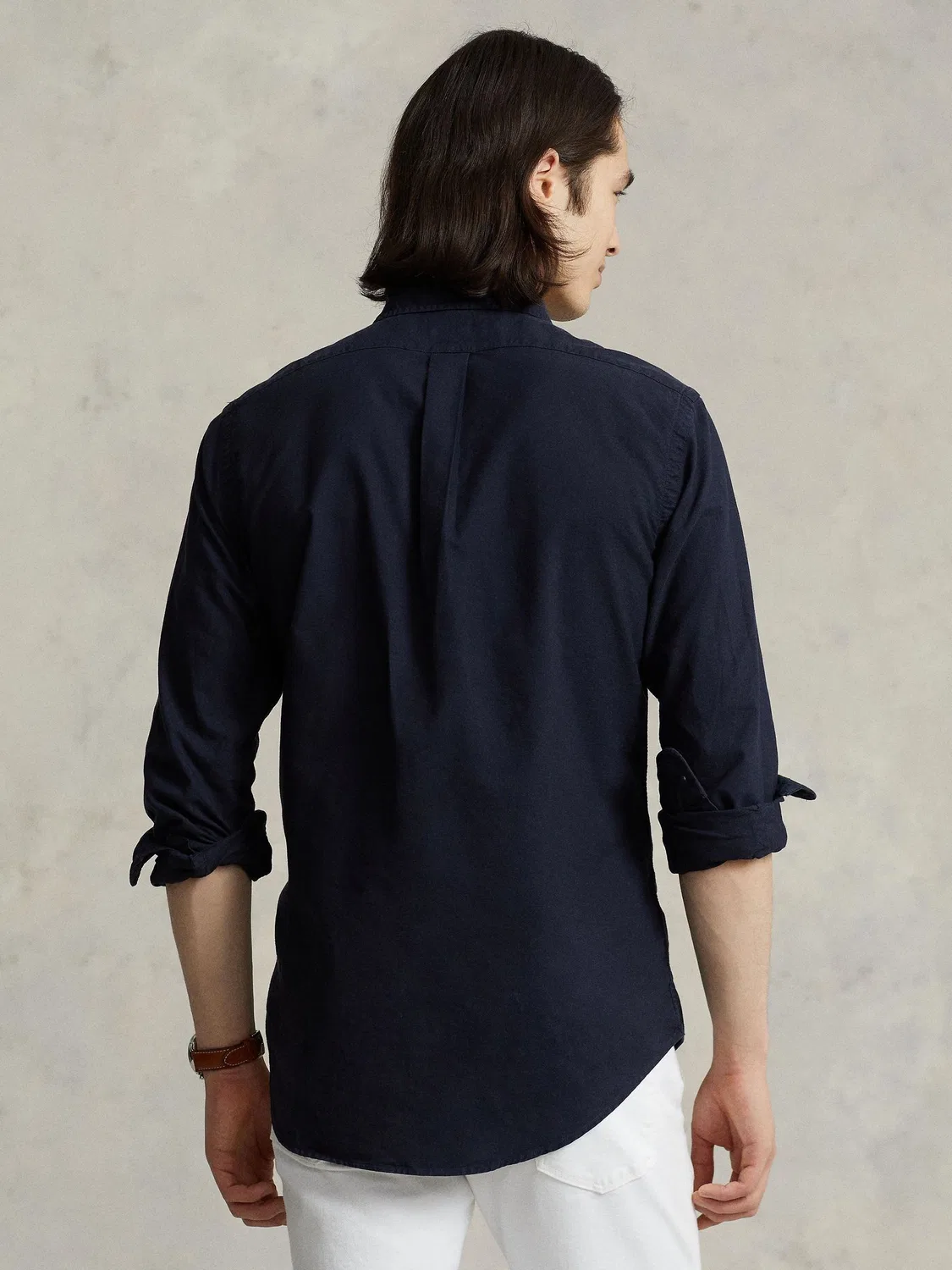 Рубашка оксфордская с длинным рукавом Polo Ralph Lauren, синяя — фото 2