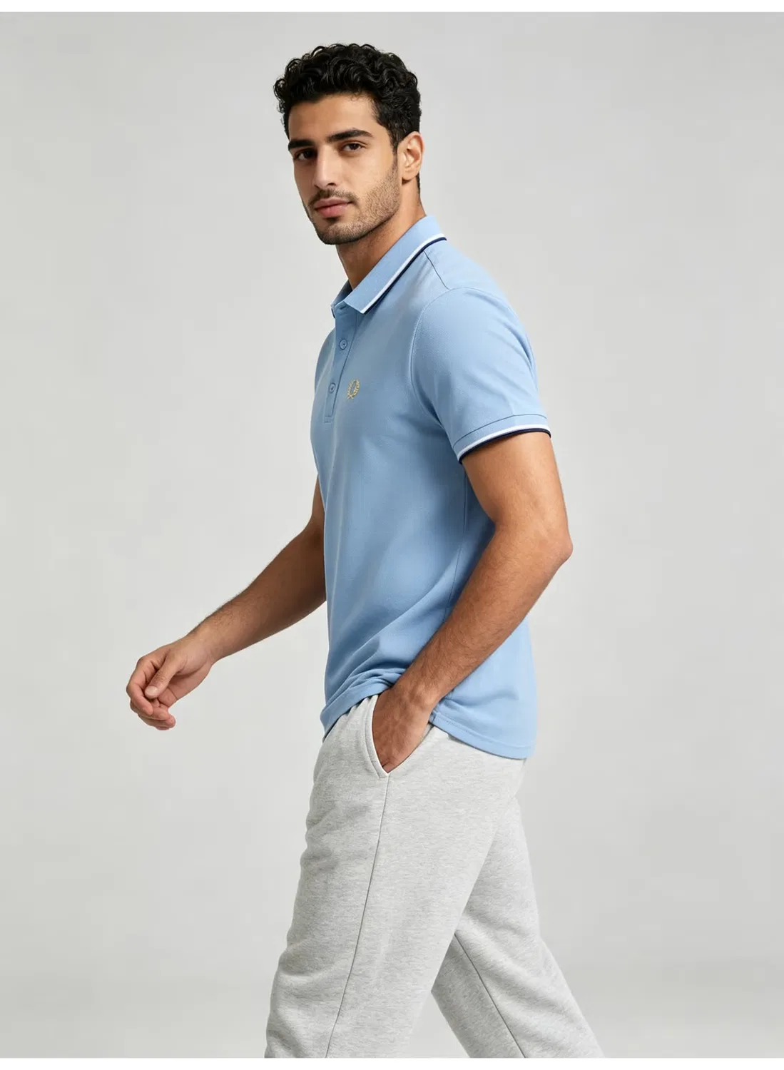 Поло с контрастными полосками, короткий рукав, Fred Perry, синий — фото 3