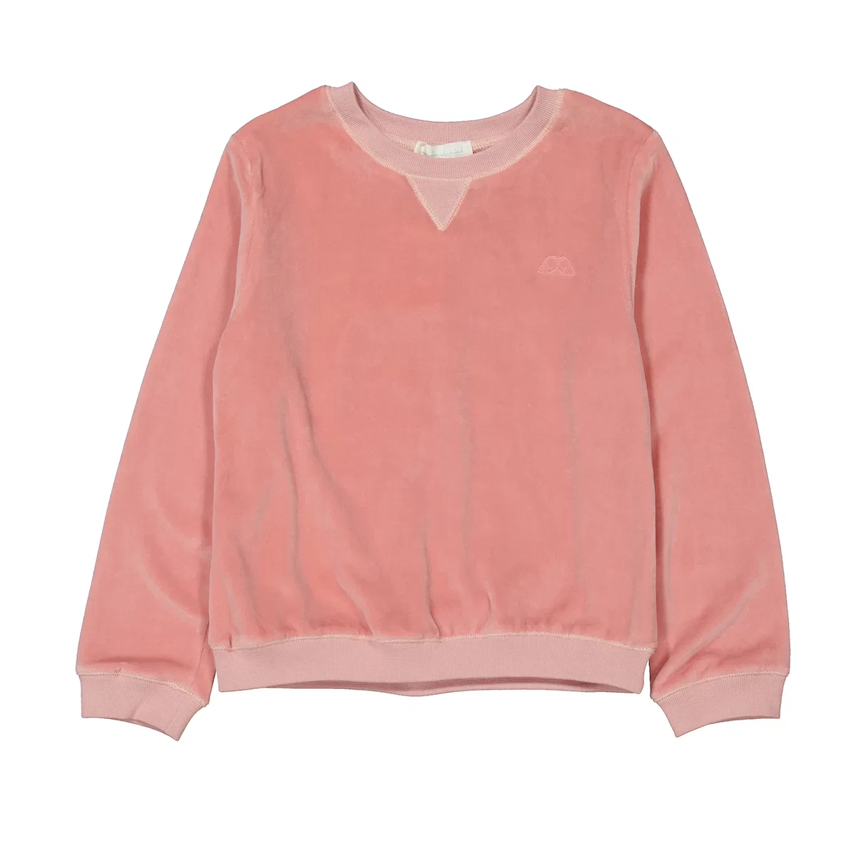 Свитер из велюра с вышивкой Kids Dusty Pink Velour Sweater Marie Chantal, Dusty Pink