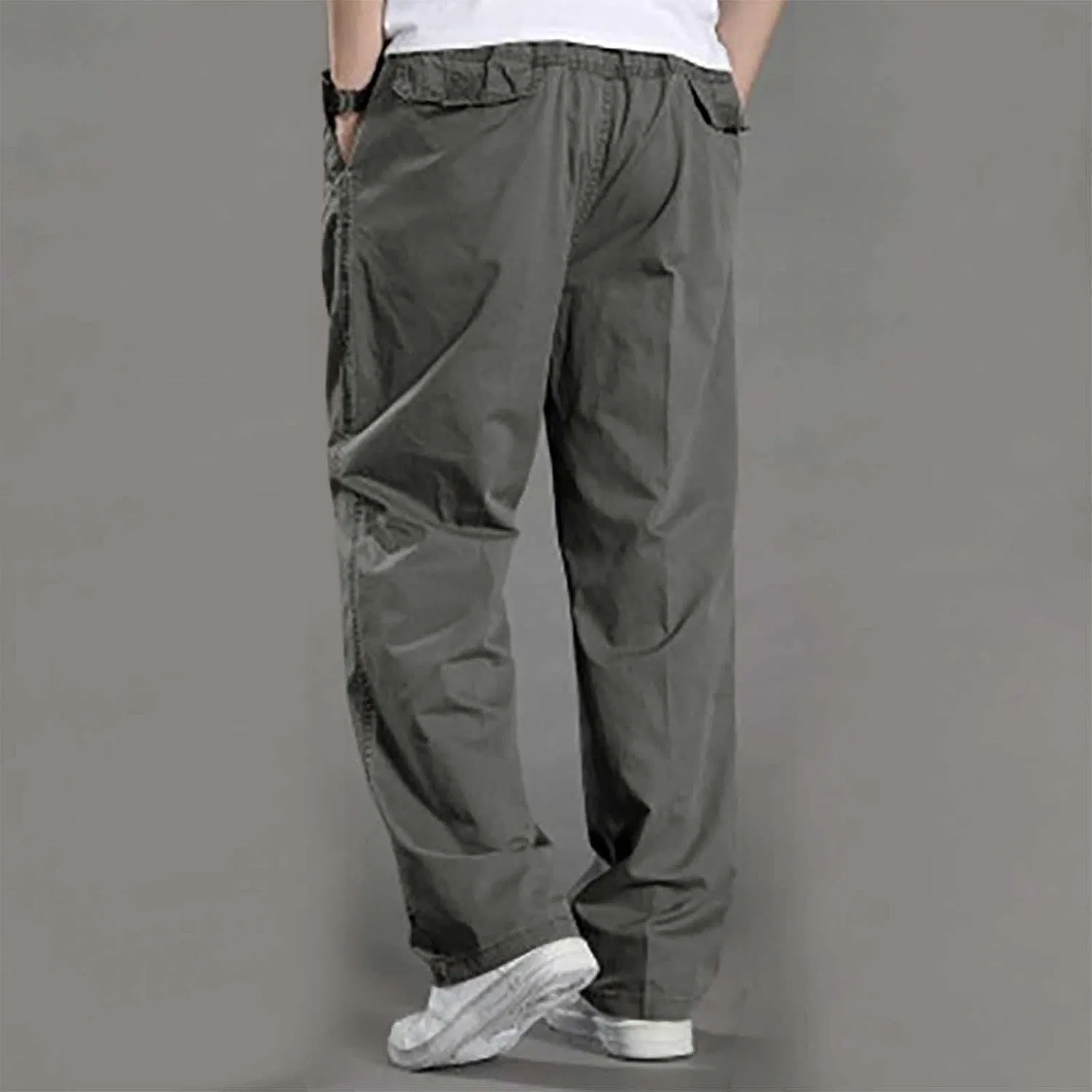 Мужские карго-брюки Slim Fit с утягивающими манжетами, тёмно-серый — фото 3