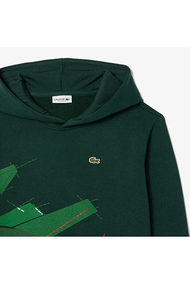 Детское худи для девочек с принтом Lacoste, Yzp-Green — фото 3