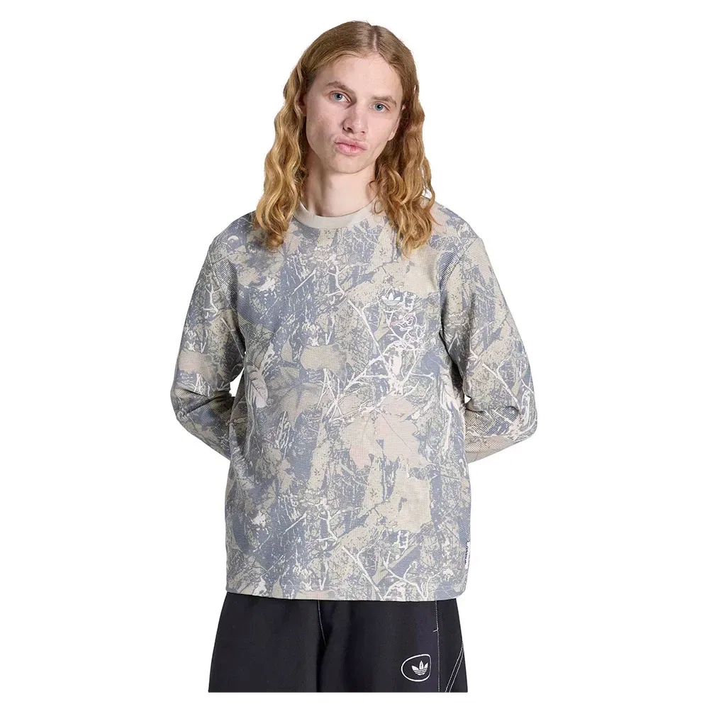 Футболка с длинным рукавом Camo Waffle Adidas Originals, серый