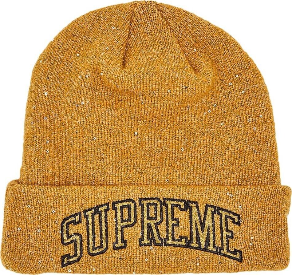

Шапка-бини Supreme x New Era Metallic Arc, золото