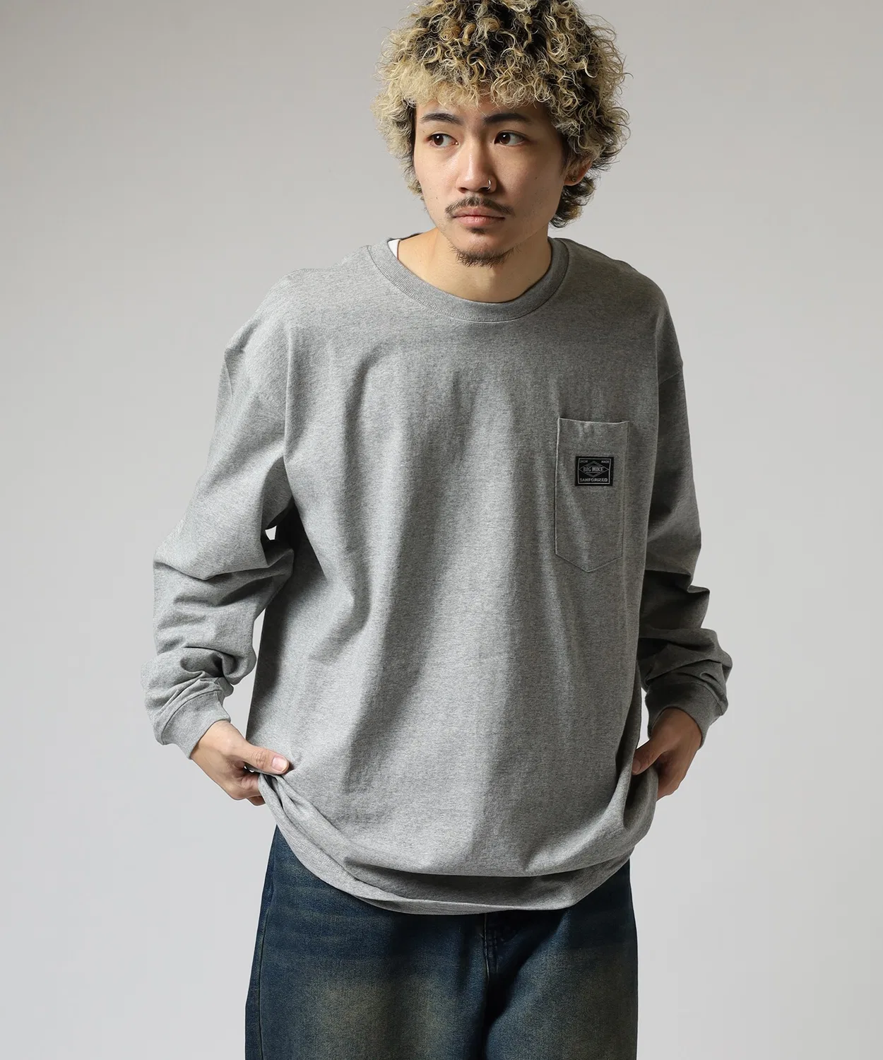 Детское лонгслив с принтом Sunglasses Pocket Tee BIG MIKE, Grey