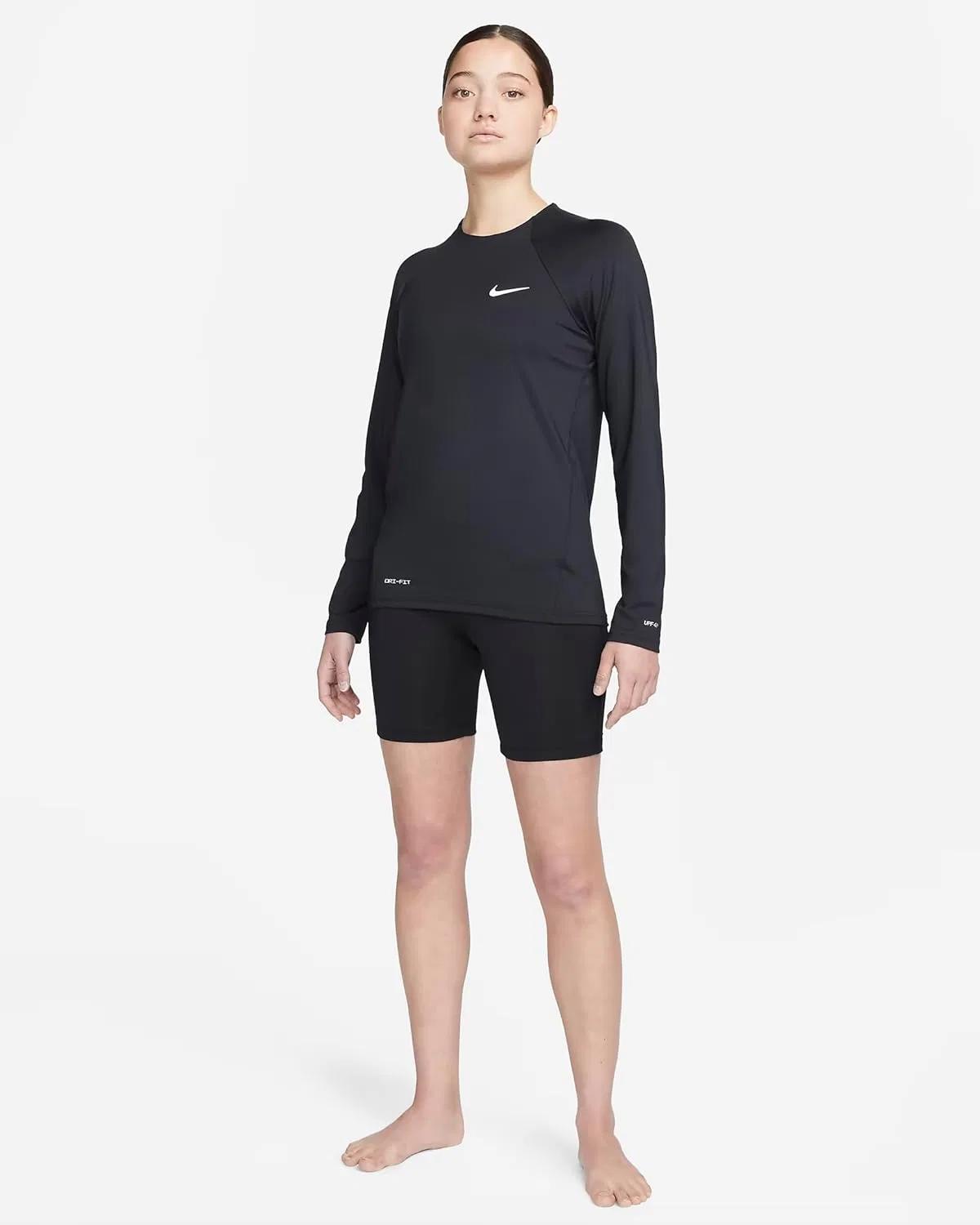 Женская длинная гидрозащитная рубашка для плавания Nike Essential, Black — фото 4