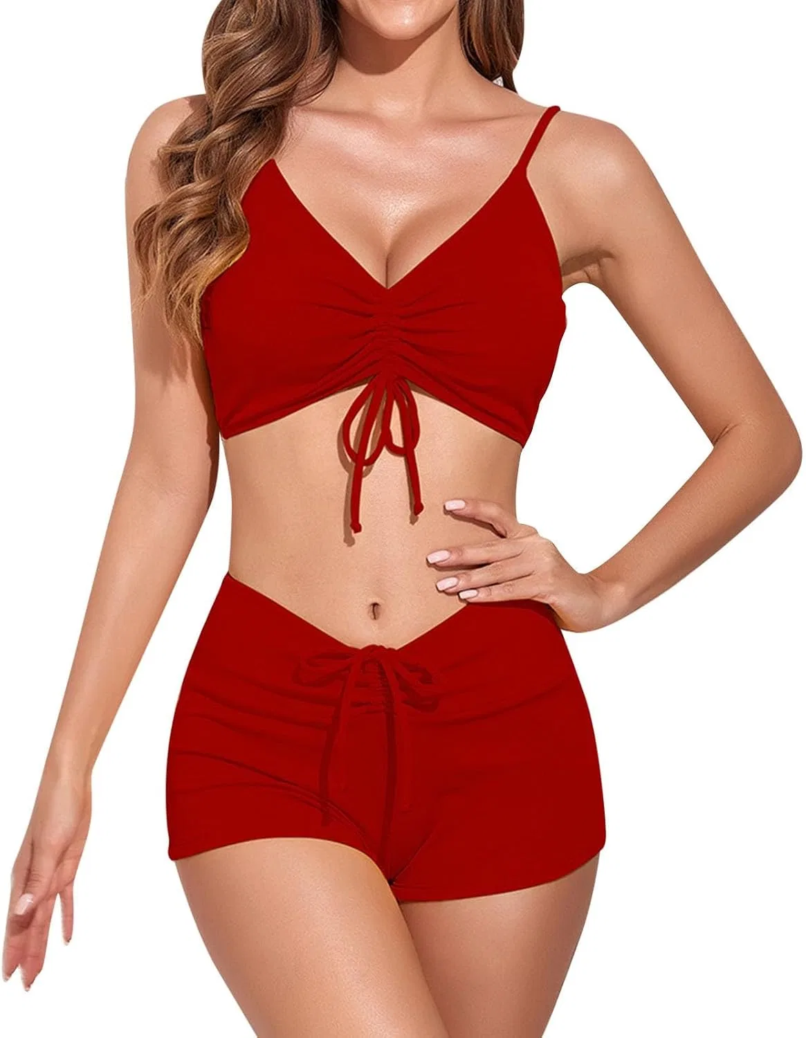 Женский бикини-комплект с утяжкой живота Generic, Red