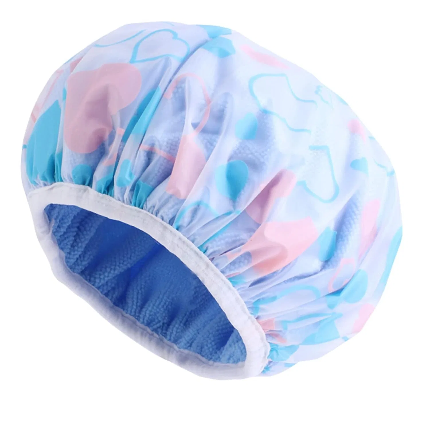 Шапочка для душа Double Layer, PURPLELILY, Love Blue