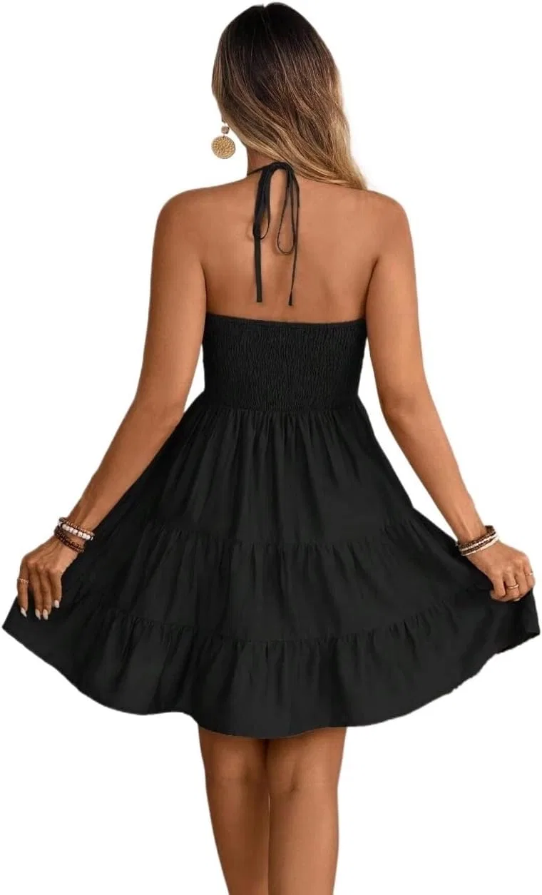 Женское мини-платье-ками с открытой спиной Cami, Black — фото 4