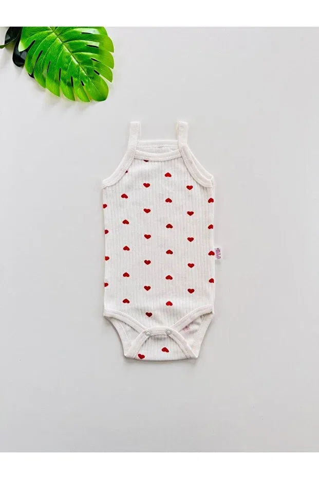 Детское боди для девочек с принтом 5-предметный комплект Efu Baby, Red — фото 3