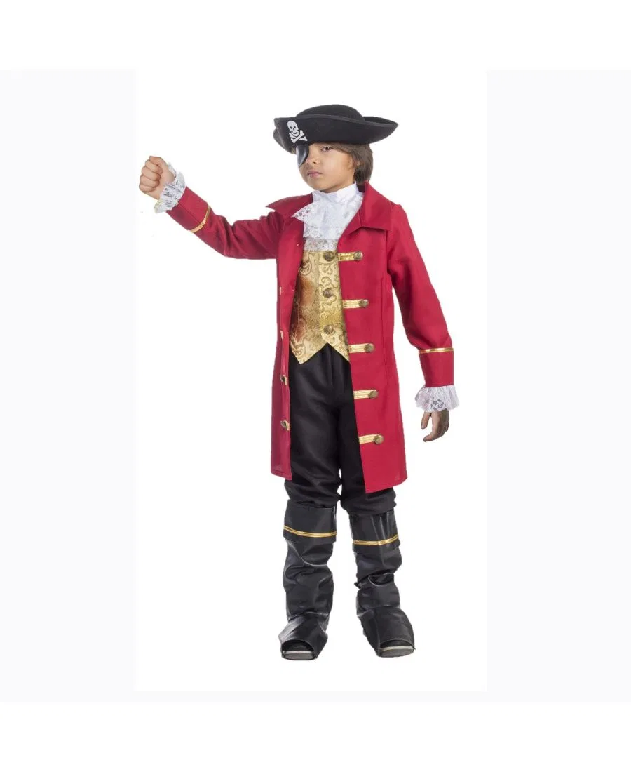 Костюм пирата с курткой, жилетом, брюками и аксессуарами Dress Up America, Red/Black