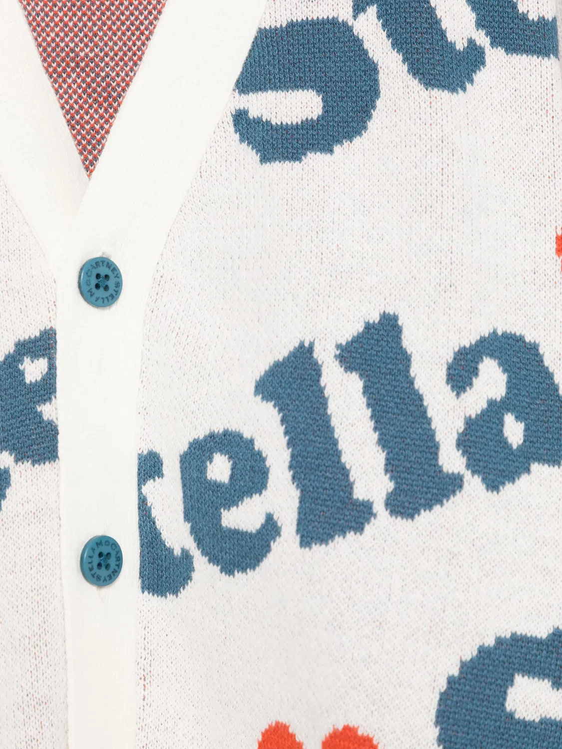 Кардиган с логотипом и интарсией Stella McCartney, белый — фото 2