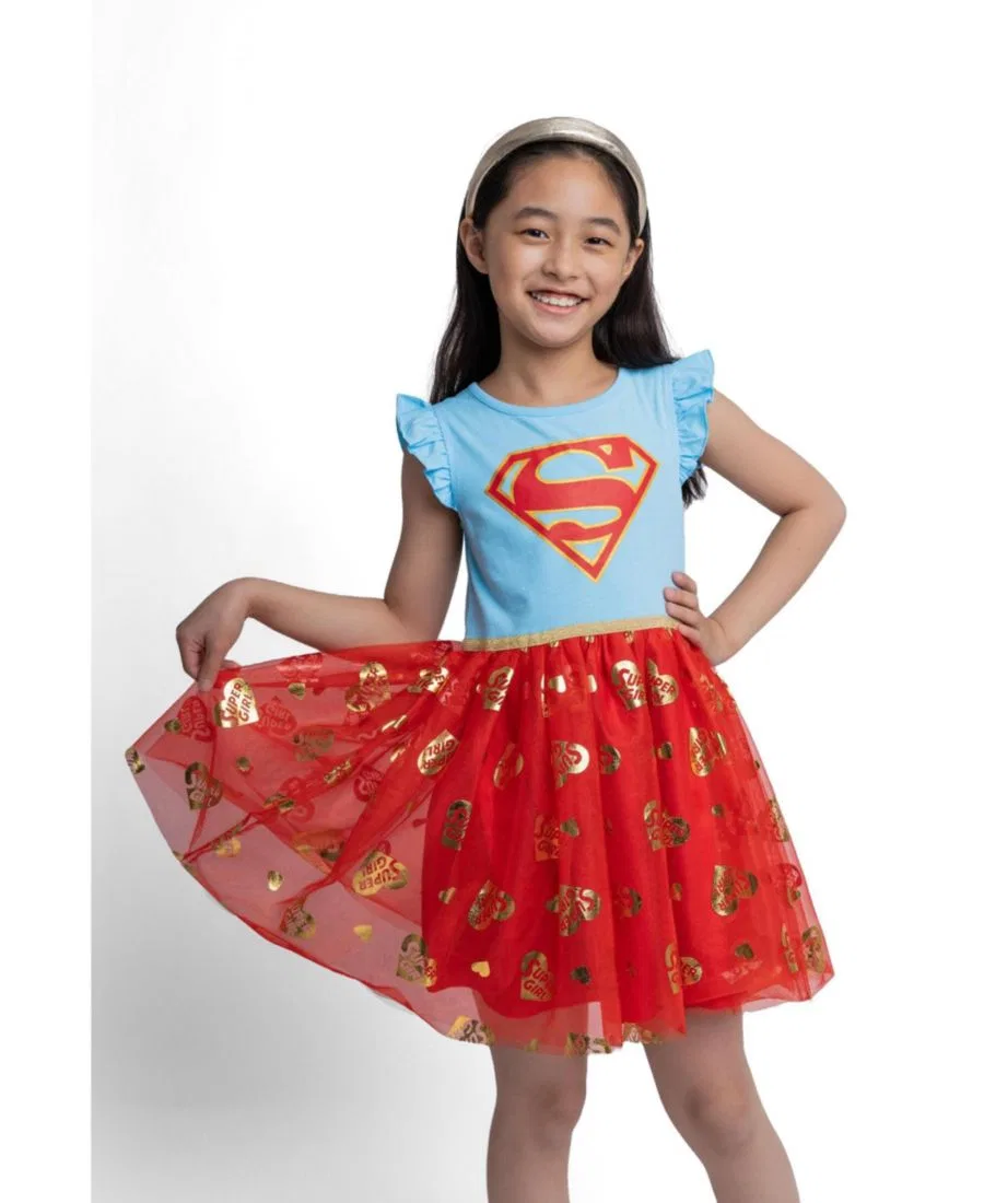 Платье-туту с принтом Supergirl Justice League, Baltic Blue Supergirl — фото 2
