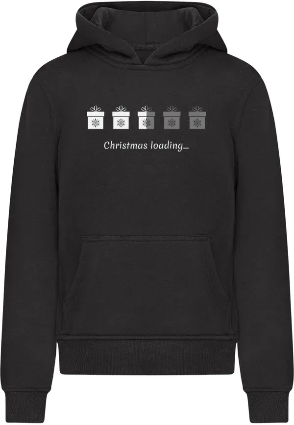 Худи с капюшоном, хлопок/полиэстер, Christmas gifts loading Merchcode, черный — фото 3