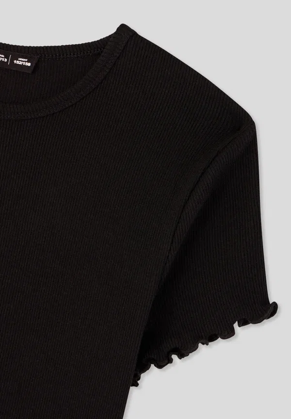 Футболка с волнистым краем basic t-shirt Terranova, черный — фото 4